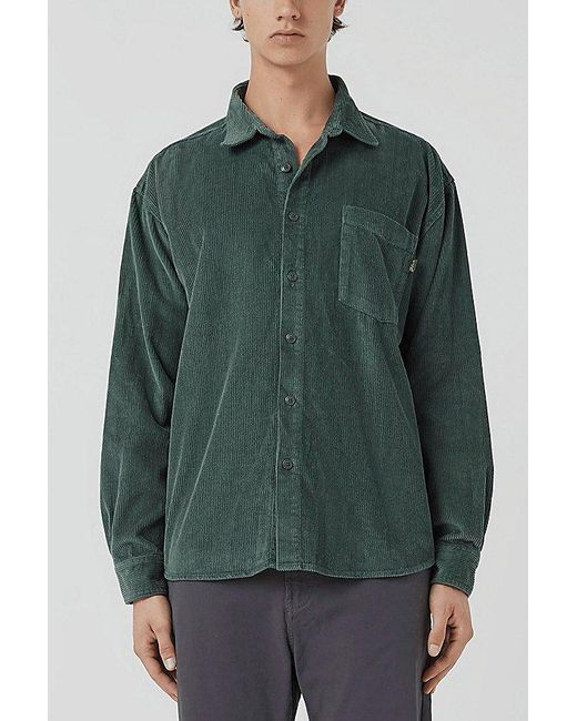 Barney Cools Green Cabin 2.0 Recycled Cotton Corduroy Shirt Top for men