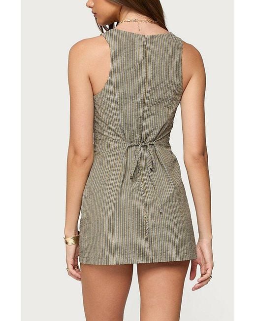 Edikted Green Macee Gingham Romper
