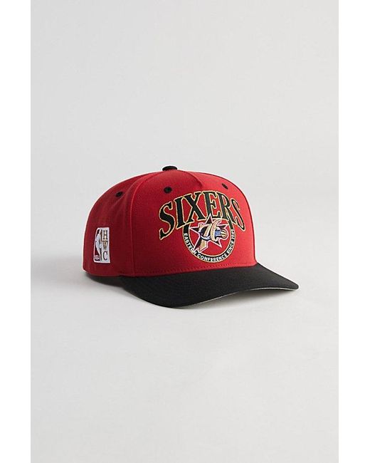 Mitchell & Ness Red Crown Jewels Pro Philadelphia 76Ers Snapback Hat for men