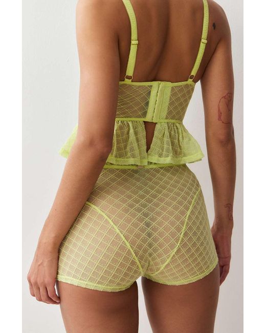 We Are We Wear Green Flock Mesh Shorts