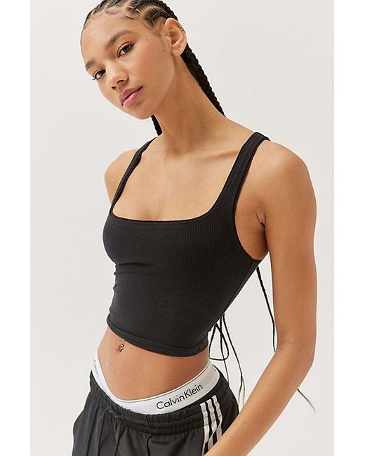 Urban Outfitters Black Uo Sweet Thing Ribbed Tank Top