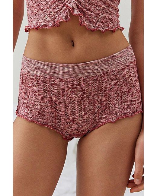 Out From Under Brown Hello Sunshine Seamless Marled Knit Boyshort