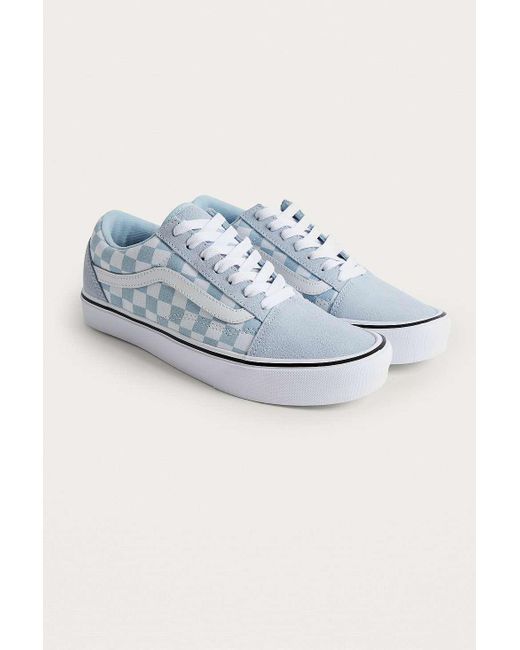 light blue checkered old skool vans