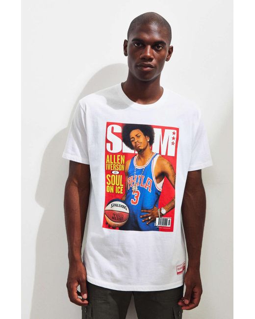 Mitchell Ness Allen Iverson Cover Tee in White for Men |