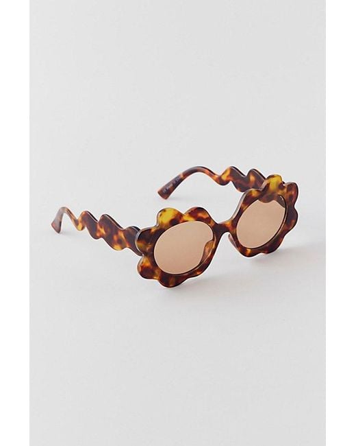 Urban Outfitters Orange Wavy Oval Sunglasses
