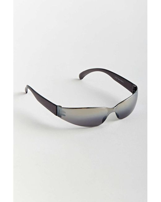 Urban Outfitters Metallic Reed Wrap Shield Sunglasses for men