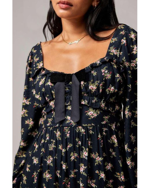 Kimchi blue black floral dress hotsell