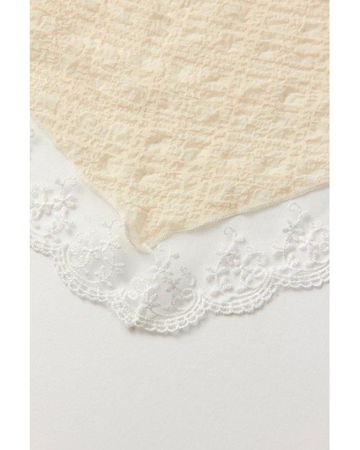 Urban Outfitters White Lace Trim Headscarf