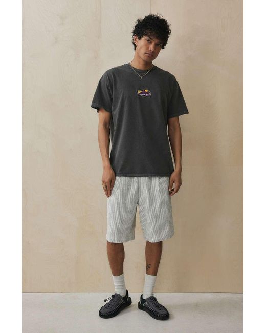 Urban Outfitters Uo Washed Black Horizons Embroidered T-shirt for men