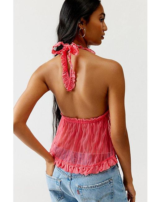 Out From Under Red Make Waves Babydoll Halter Top