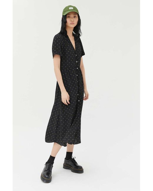 urban outfitters green polka dot dress