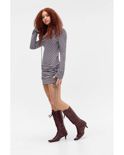 Jaded London Multicolor Jordyn Hooded Stripe Mini Dress Uk 6 At Urban Outfitters