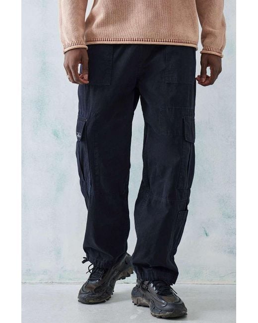 BDG Blue Washed Black Utility Cargo Pants for men