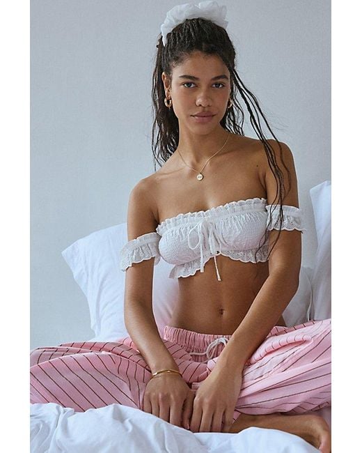 Out From Under Blue Pin Up Picnic Off-The-Shoulder Top
