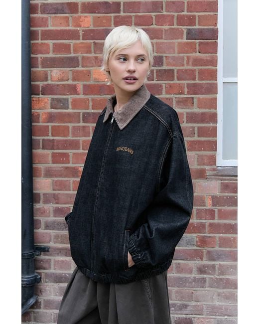 BDG Black Denim Harrington Jacket