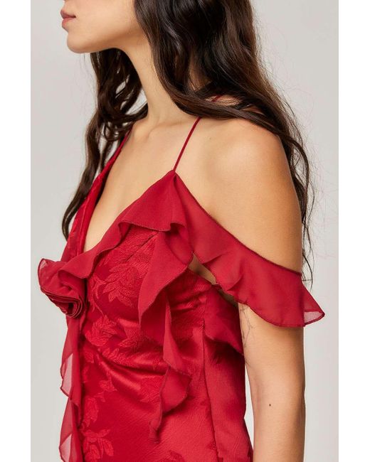 Love Triangle Red Aurelia Slip Midi Dress