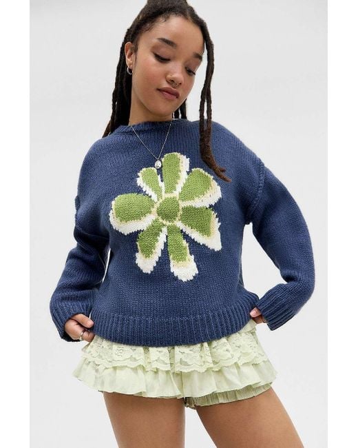 BDG Blue Flower Pattern Jumper