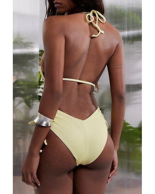 Out From Under Yellow Ava Ribbed One-Piece Swimsuit
