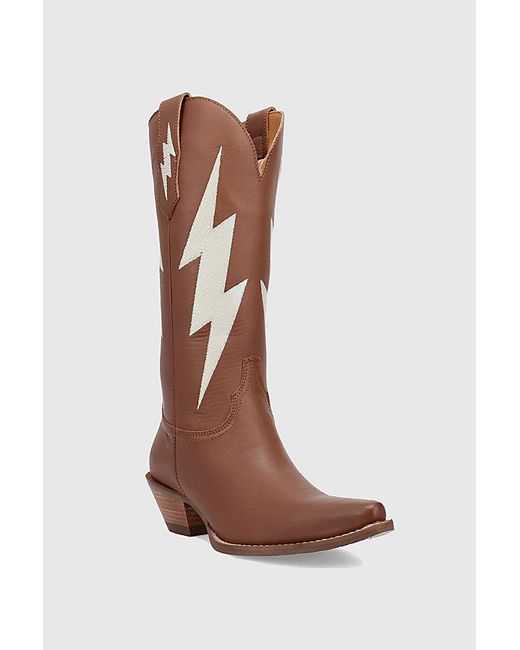 Dingo Brown Thunderbolt Leather Cowboy Boot