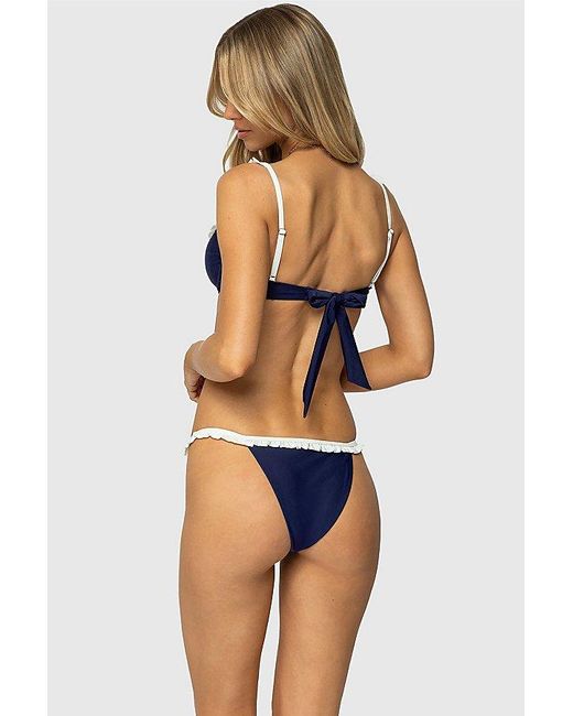 Edikted Blue Kellie Ruffled Bikini Bottom