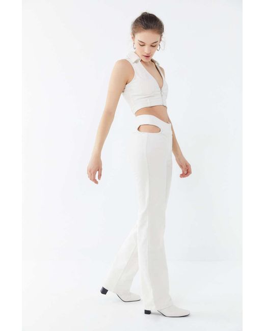Urban Outfitters White I.am. Gia Kayla Cutout Straight Leg Pant