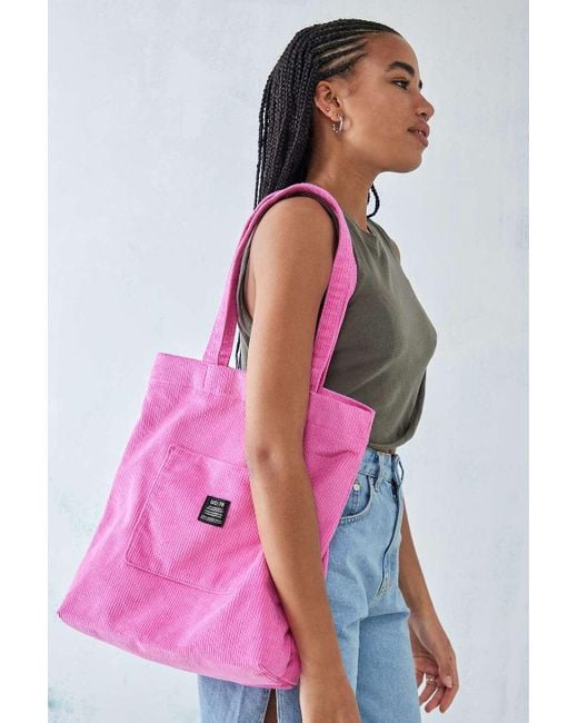Urban Outfitters Pink Uo Corduroy Pocket Tote Bag