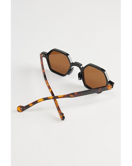 Urban Outfitters Brown Solaris Hex Sunglasses for men