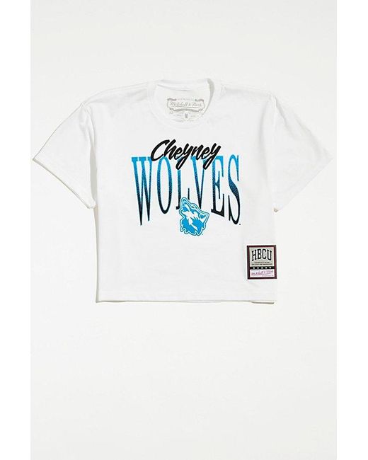 Mitchell & Ness Blue Cheyney University X Uo Exclusive Wolves Cropped Tee