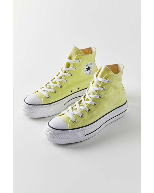 Converse Chuck Taylor All Star Canvas Platform High-top Sneaker in Yellow |  Lyst