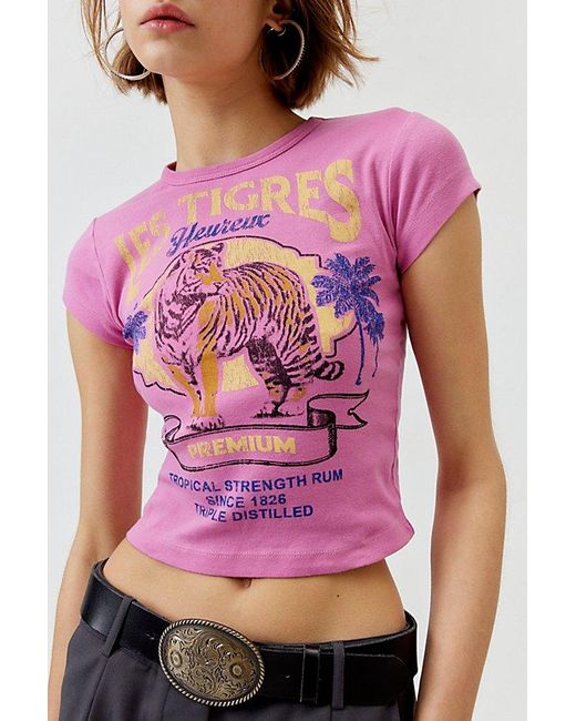 Urban Outfitters Red Le Tigres Baby Tee