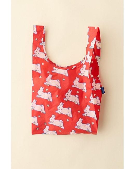 Baggu Red Patterned Standard Reusable Tote Bag