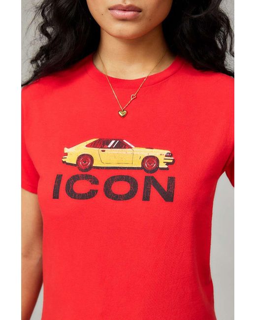 Urban Outfitters Red Uo Icon Car T-shirt