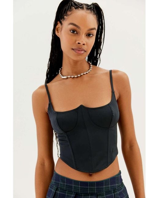 Urban Outfitters Uo Serene Lace Up Bustier Cami In Black Lyst 1363