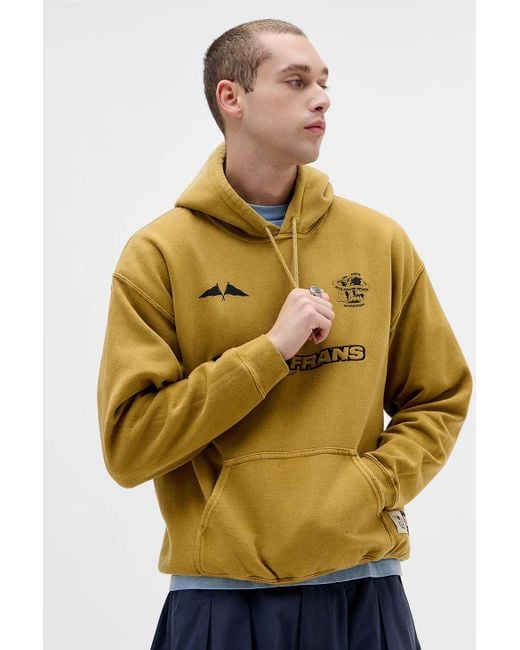 iets frans Metallic Yellow Football Hoodie for men