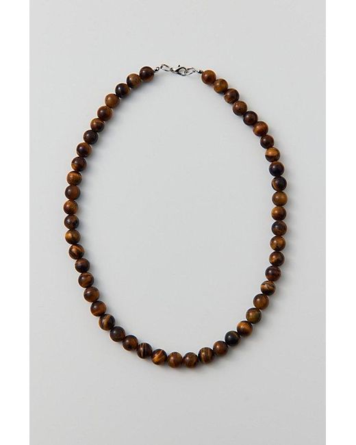 Urban Outfitters Brown Genuine Stone Beaded Necklace for men