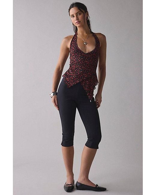 Kimchi Blue Brown Josie Asymmetrical Wrap-Front Halter Top