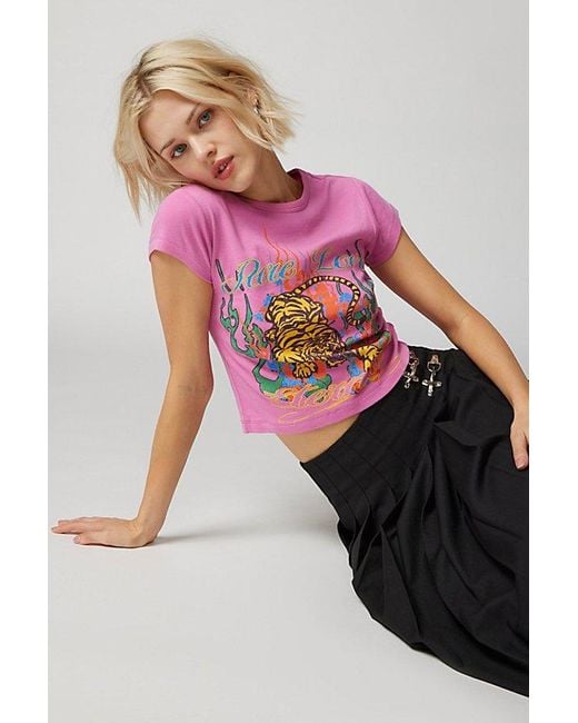 Urban Outfitters Pink Pure Love Tiger Baby Tee