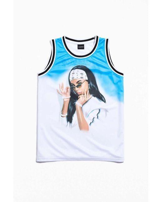 Urban Outfitters Aaliyah Mesh Basketball Jersey in Blue for Men | Lyst