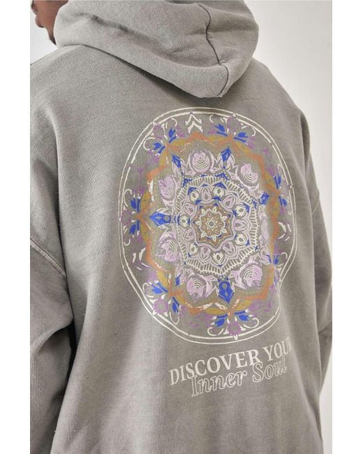 Urban Outfitters Gray Uo Grey Discover Mandala Hoodie for men