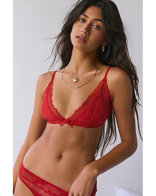 Out From Under Red Camilla Lace Triangle Bra