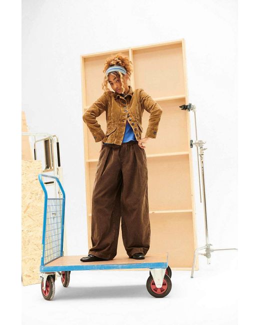 BDG Brown Bobbi Baggy Corduroy Cocoon Trousers