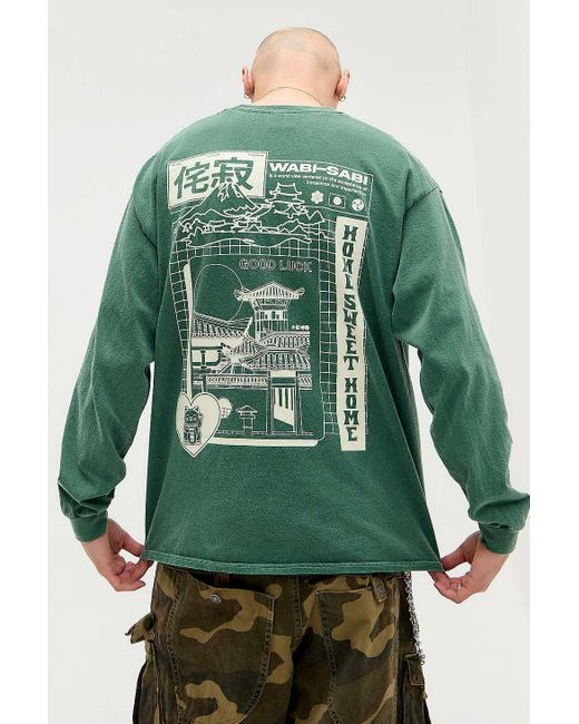 Urban Outfitters Uo Green Wabi-sabi Long Sleeve T-shirt for men