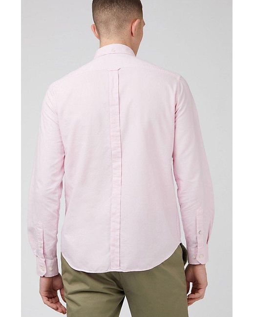 Ben Sherman Pink Signature Organic Cotton Oxford Button-Down Shirt Top for men