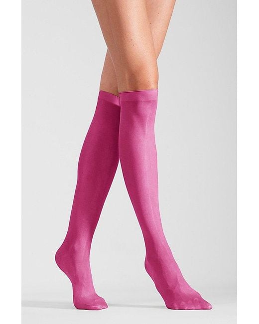LECHERY Pink Lechery Shiny Sheer Knee-High Sock Set