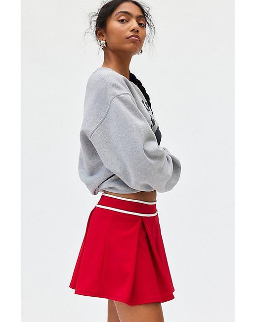 Urban Outfitters Uo Athletic Pleated Mini Skirt in Red Lyst
