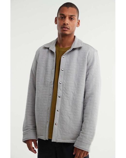 The North Face Longs Peak Quilted Shirt Jacket in Grey (Grey) for Men