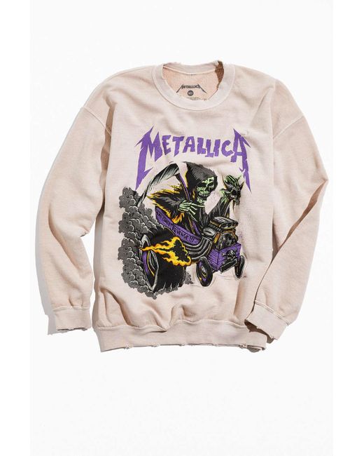 Urban Outfitters Multicolor Metallica Distressed Washed Crew Neck Sweatshirt for men