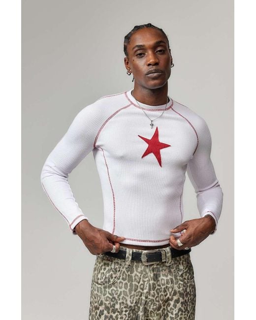 Jaded London Uo Exclusive Red Starstruck Top in Grey for Men Jaded London Uo Exclusive Red Starstruck Top in Grey for Men