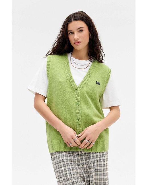 iets frans Green Grandad V-neck Vest Jacket