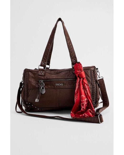 BDG White Washed Faux Leather Cindy Scarf Detail Bag